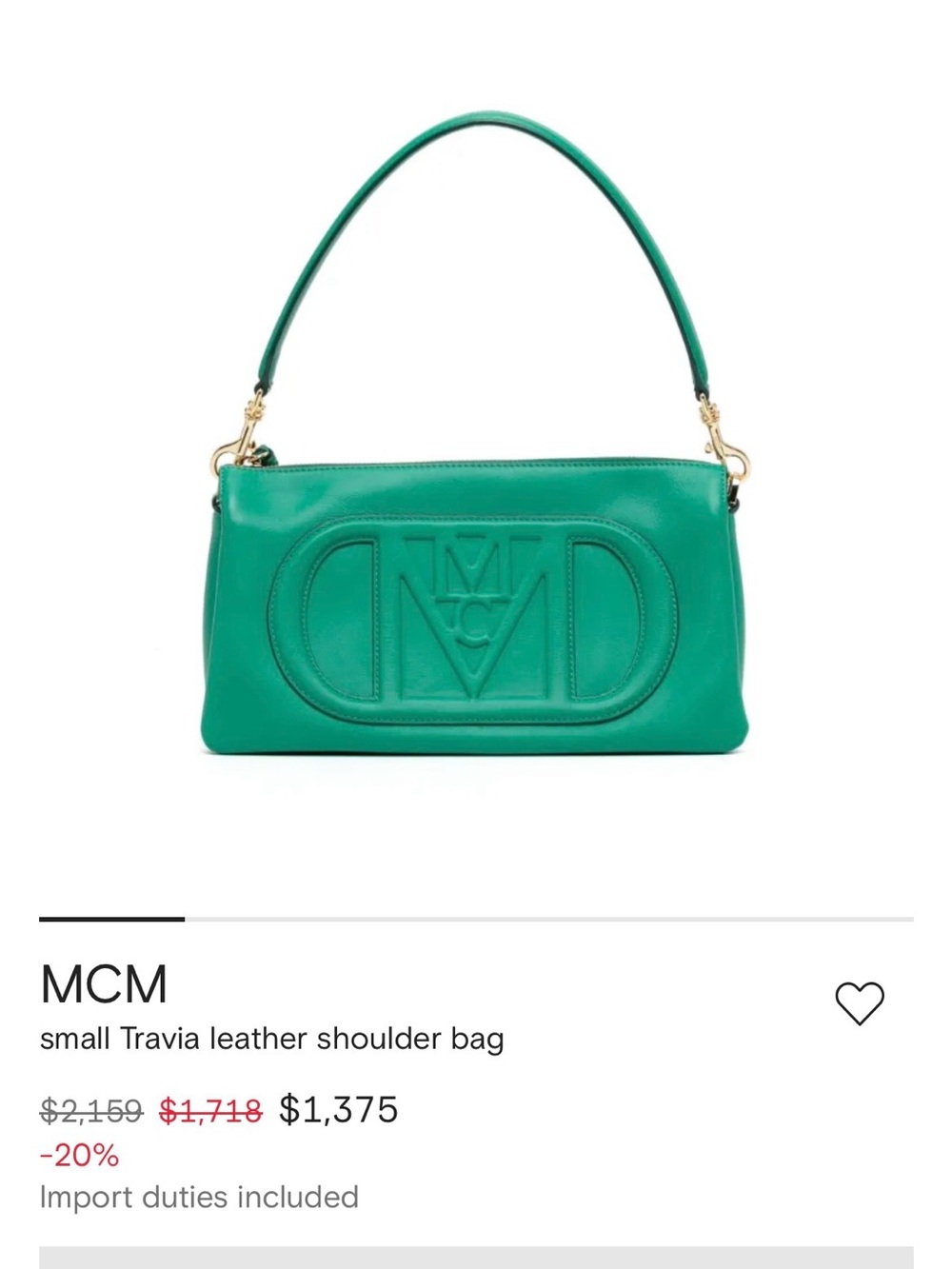 MCM Emerald Green Leather Logo Crossbody Bag - Picture 7 of 11